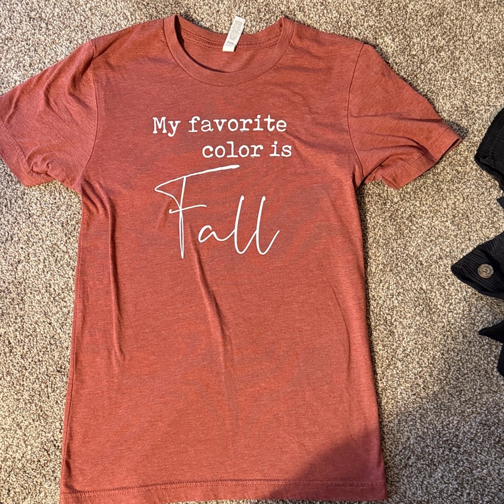 Bella Canvas Rust Orange 'My favorite color is Fall' Short Sleeve Tee